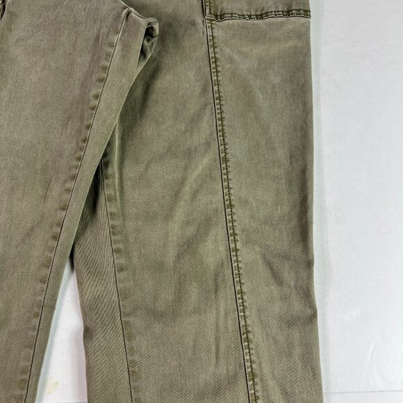 Joie Pants Women's 32x26* High Rise Front Seam Crop Green Stretch Chinos Tag L - Picture 3 of 16